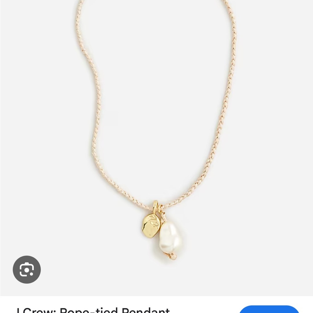 J. Crew Gold and White Pendant Necklace